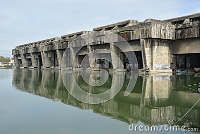 WW2 German Submarine Pens at Bordeaux Stock Photo