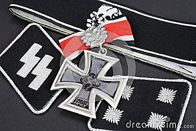 WW2 German Waffen-SS military insignia Editorial Stock Photo
