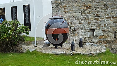 WW2 Naval mine in Ireland Editorial Stock Photo