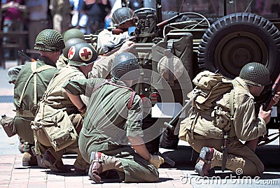 WW2 reenacting US Army troops Editorial Stock Photo