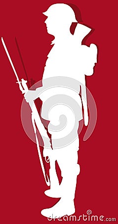 WW1 Soldier Vector Illustration