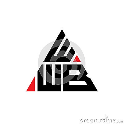 WWB triangle letter logo design with triangle shape. WWB triangle logo design monogram. WWB triangle vector logo template with red Vector Illustration