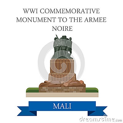 WWI Commemorative Monument to the Armee Noire in M Vector Illustration