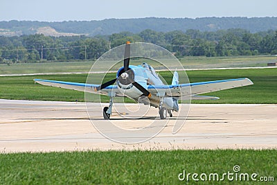 WWII Air Plane on RunWay Stock Photo