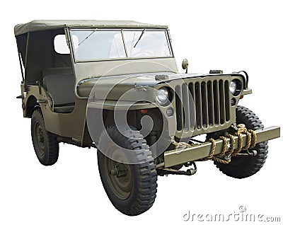 WWII american Jeep near side view Stock Photo