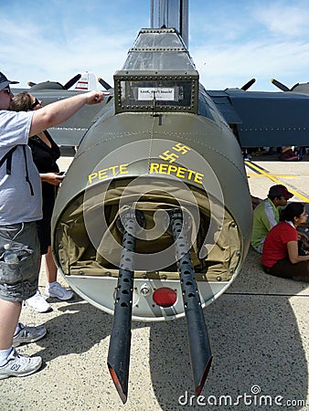 WWII B17 Tail Gun Editorial Stock Photo