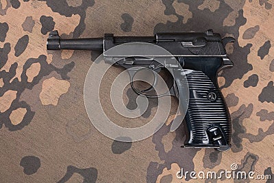WWII era nazi german army 9 mm semi-automatic pistol Stock Photo