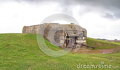 WWII German battery Stock Photo