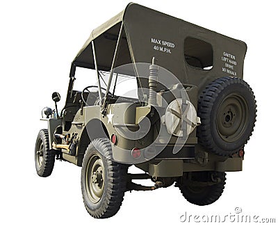 WWII Jeep rear view Stock Photo