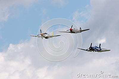 WWII legendary fighter airplanes Editorial Stock Photo