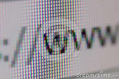 WWW Address Bar of Web Browser. Closeup of Computer Screen. Stock Photo