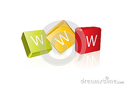 WWW - cube letters Vector Illustration