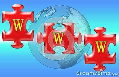 WWW Jigsaw Puzzle Stock Photo