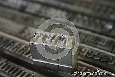 WWW movable type Stock Photo