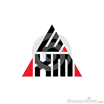 WXM triangle letter logo design with triangle shape. WXM triangle logo design monogram. WXM triangle vector logo template with red Vector Illustration