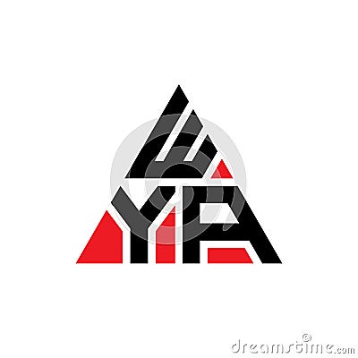 WYA triangle letter logo design with triangle shape. WYA triangle logo design monogram. WYA triangle vector logo template with red Vector Illustration