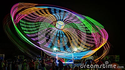 Wyandotte County Carnival Fair Rides in motion Editorial Stock Photo