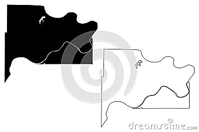 Wyandotte County, Kansas U.S. county, United States of America, USA, U.S., US map vector illustration, scribble sketch Wyandotte Vector Illustration