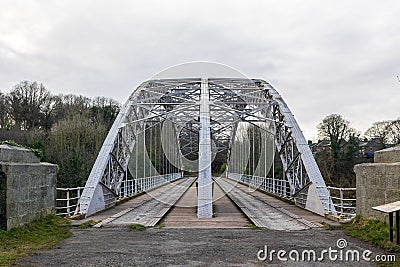 Wylam, Northumberland England: Feb 2022: Hagg Bank Bridge on the River Tyne Editorial Stock Photo