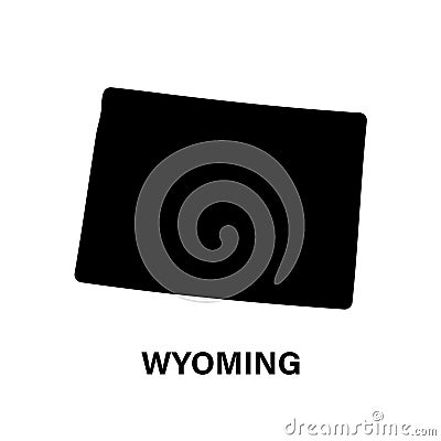 Wyoming state map silhouette icon. Stock Photo