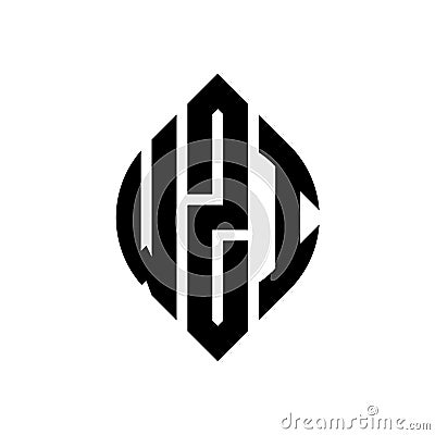 WZI circle letter logo design with circle and ellipse shape. WZI ellipse letters with typographic style. The three initials form a Vector Illustration