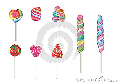 Candies lollipop and isolated design on white background illustration vector Cartoon Illustration