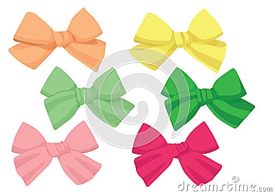 bow colour design on white background Cartoon Illustration