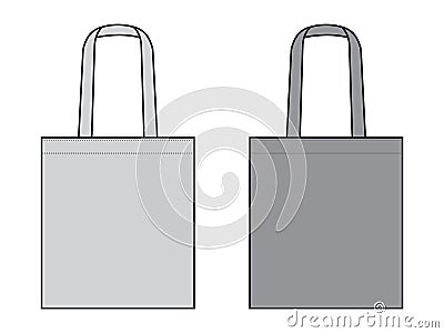 Gray Tote Bag For Template On White Background Stock Photo