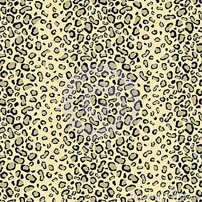 Leopard spotted print. Colored vertical seamless vector pattern. Vector Illustration