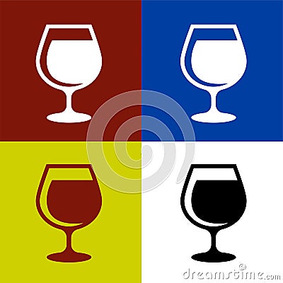 Water in a glass flat icon. champagne in a glass vector illustration. wine Glass icon. Beverage icon. Vector Illustration