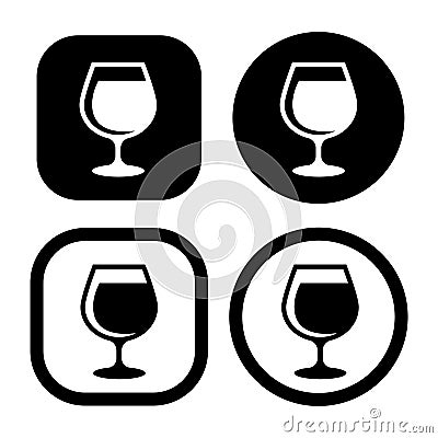 Water in a glass flat icon. champagne in a glass vector illustration. wine Glass icon. Beverage icon. Vector Illustration