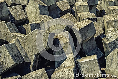X-blocks at the beach Stock Photo