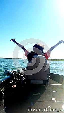 & x22;On a boat man& x22; Stock Photo