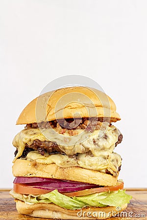 X burguer lanche burguer bacon hamburguer cheese Stock Photo