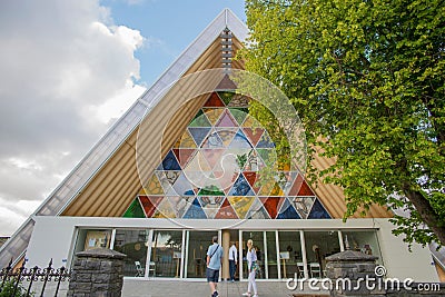 "cardboard cathedral" erected in Christchurch as a temporary church to replace the cathedral Editorial Stock Photo