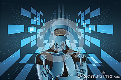 Futuristic Artificial Intelligence Robot Style Abstract Vector Illustration Vector Illustration