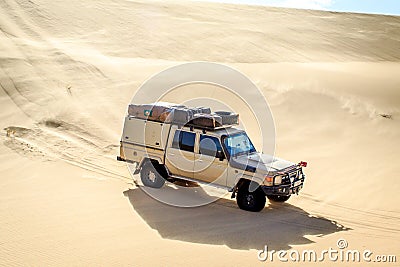4x4 driving in the Namibian Desert. Editorial Stock Photo