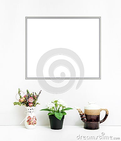 8x10 16x20 Frame Mockup on Light Background Stock Photo