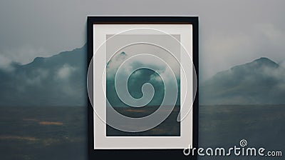 Minimalist 7x5 Frame Transfer Mockup On Mist Background Stock Photo