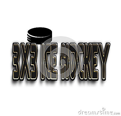 3x3 ice hockey sport illustration on white background Stock Photo