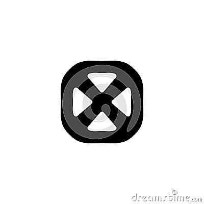 X icon. List remove button Vector Illustration