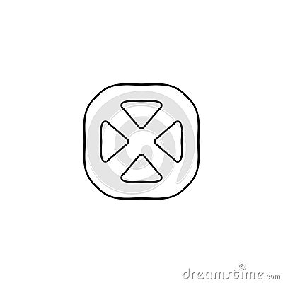 X icon. List remove button Cartoon Illustration