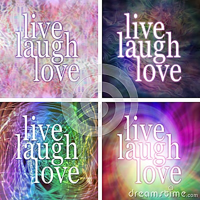 4 x Live laugh love square coasters Stock Photo