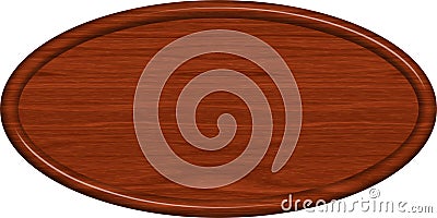 1x2 Mahogany Oval Sign Blank Stock Photo