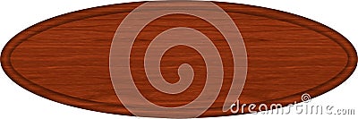 1x3 Mahogany Oval Sign Blank Stock Photo