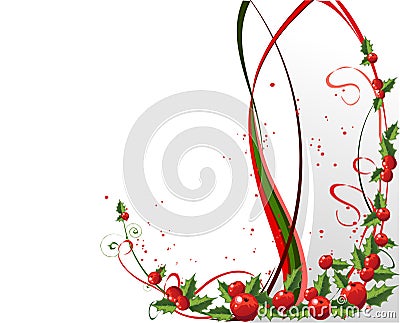 X-mas design with holly Vector Illustration