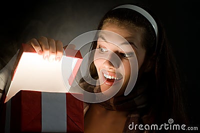 X-mass magic present Stock Photo