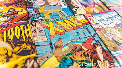 X-Men Marvel comic books for sale in a store Editorial Stock Photo