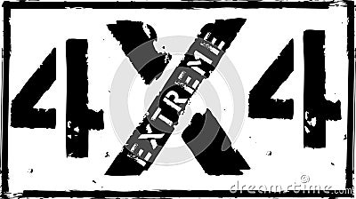 4x4 off-road emblem. Extreme Suv logo vector illustration stamp Cartoon Illustration