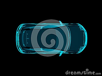 X-ray concept car on isolated black background Stock Photo